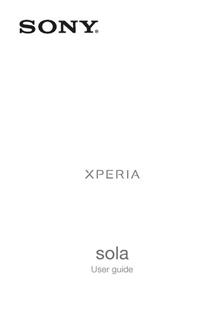 Sony Xperia Sola manual. Smartphone Instructions.